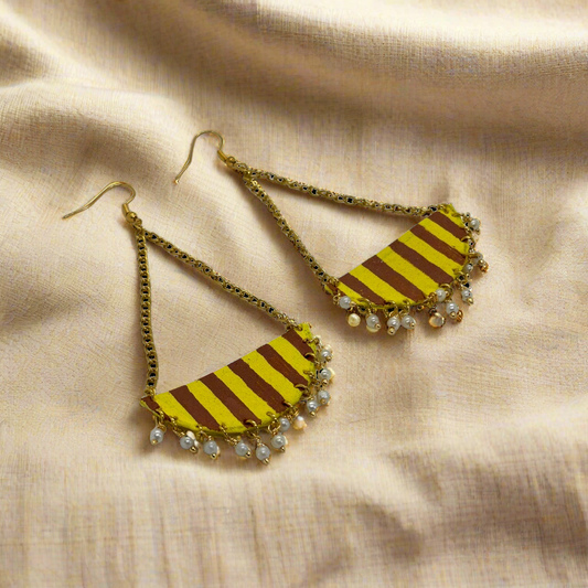 Fabric Hand-Painted Earrings