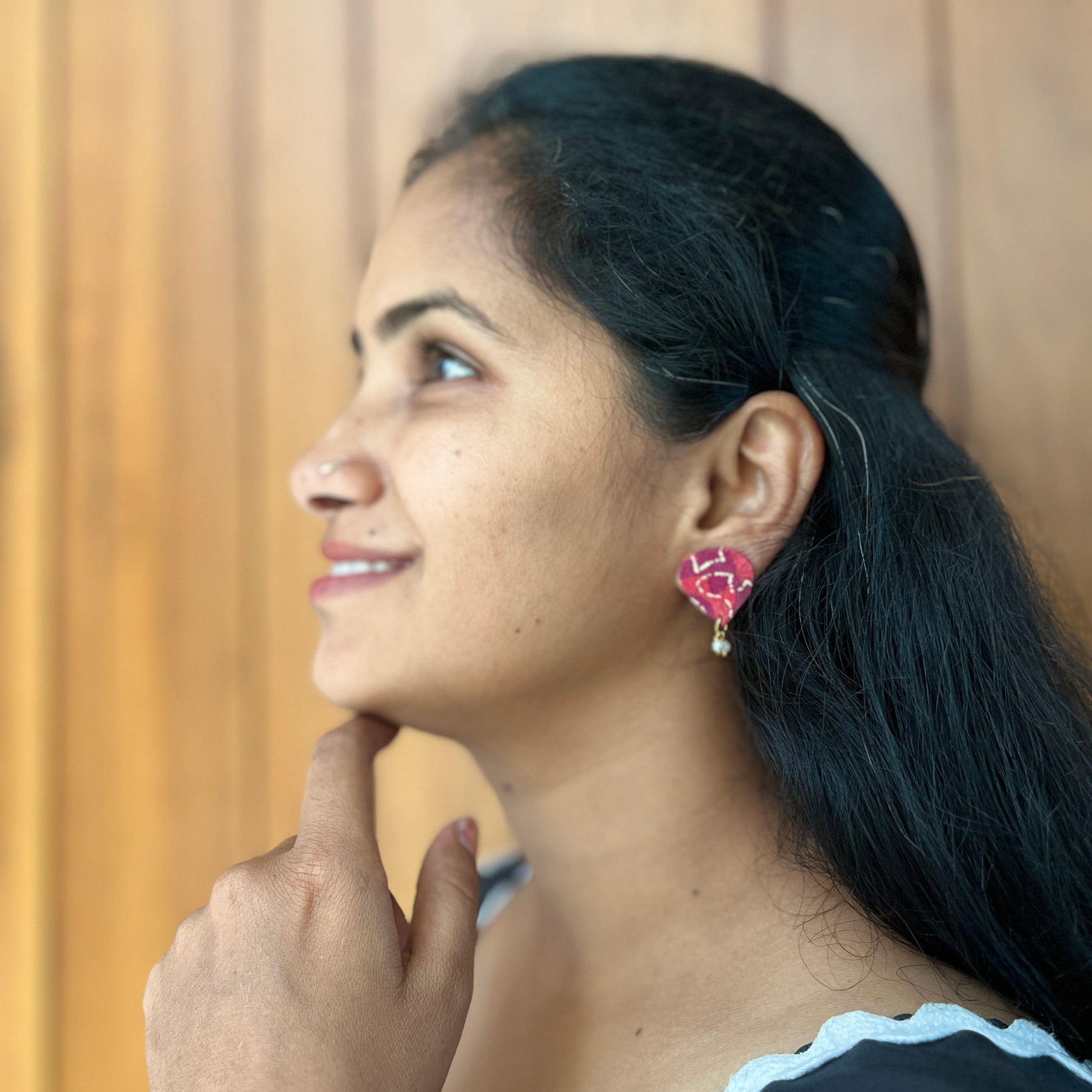 Kalamkari stud earrings