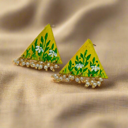 Fabric Hand-Painted Earrings