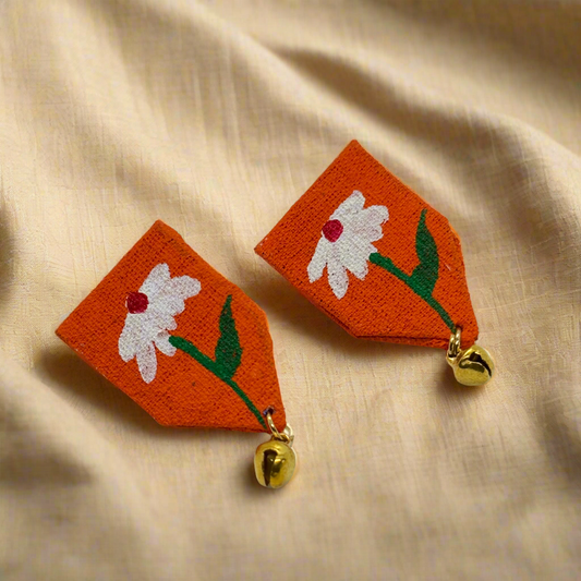 Fabric Hand-Painted Earrings