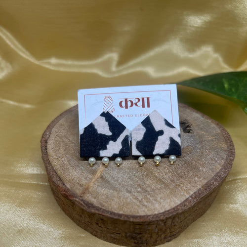 Kalamkari Pearl Fabric Earrings