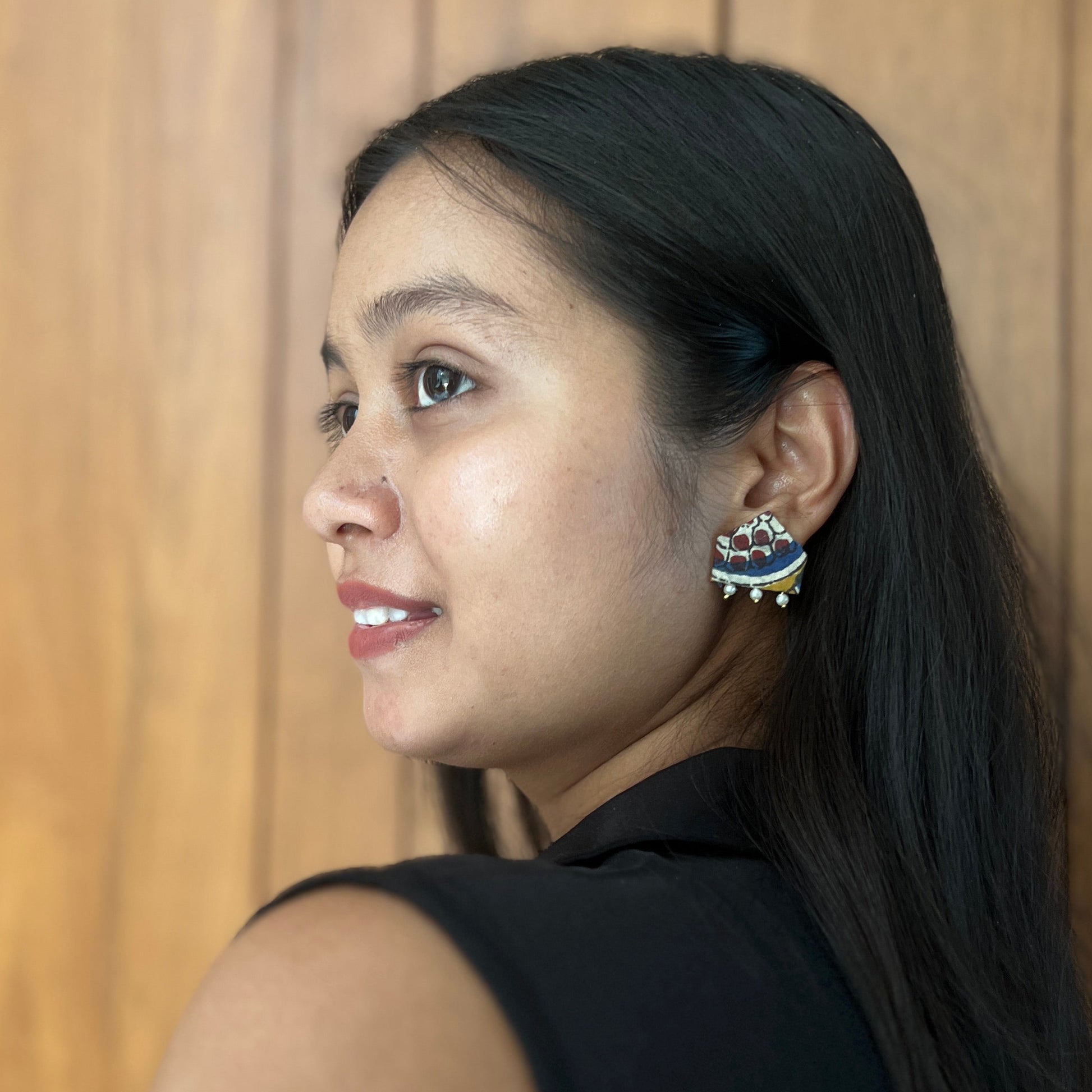 Kalamkari Fabric earrings
