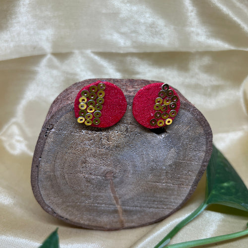 Crimson Gold Fabric Studs