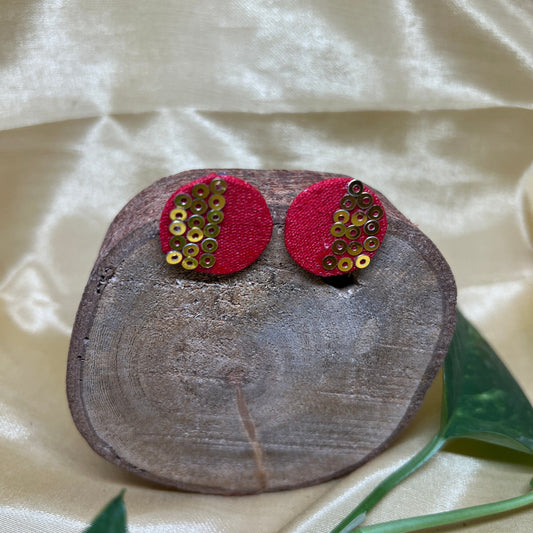 Crimson Gold Fabric Studs