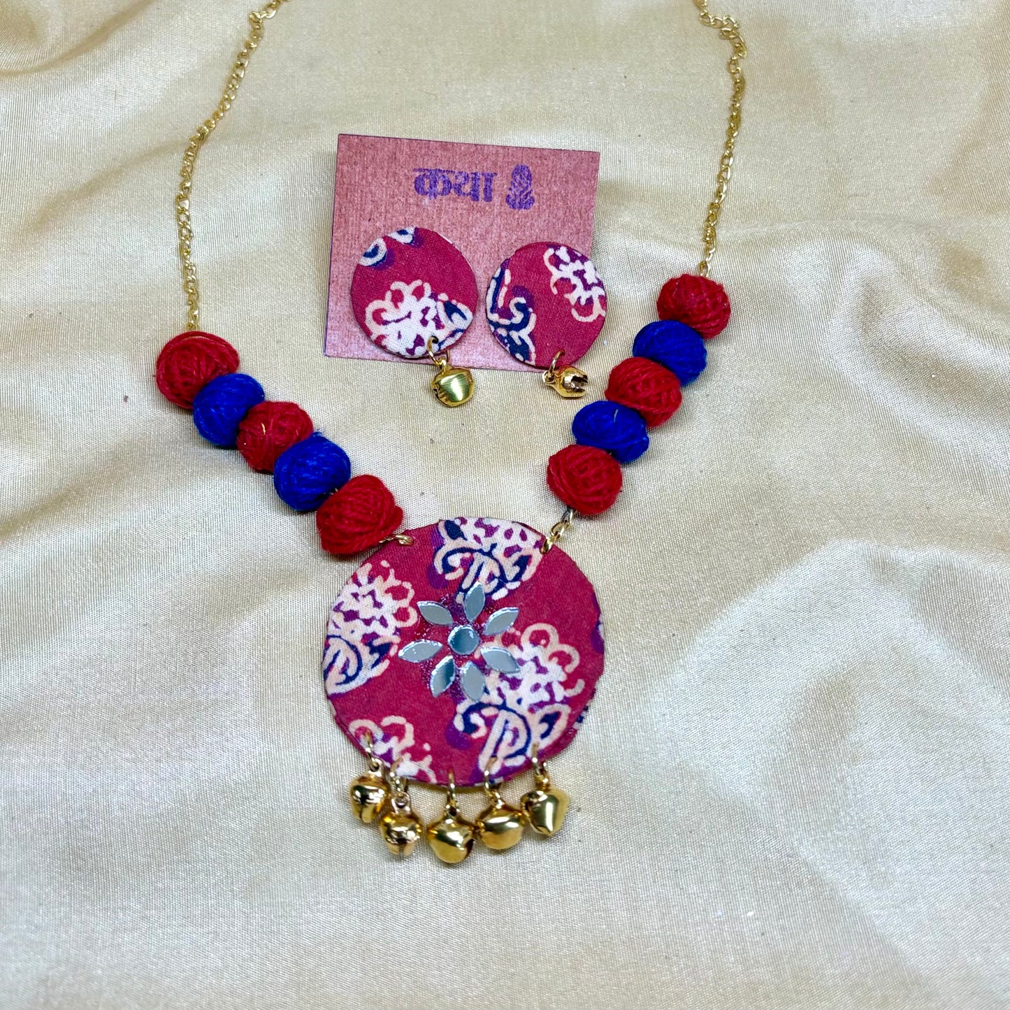 Crimson Bloom Kalamkari Set