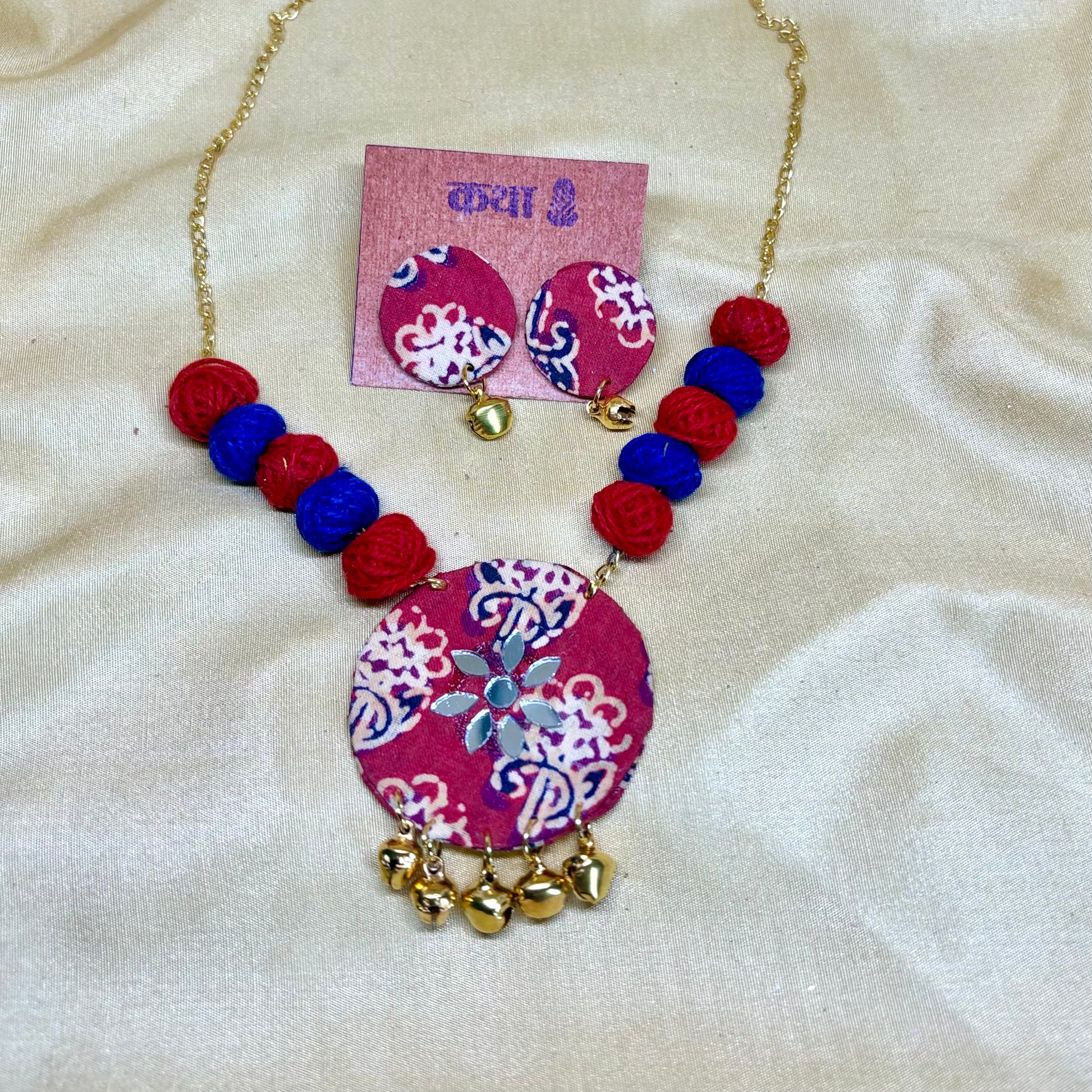 Crimson Bloom Kalamkari Set