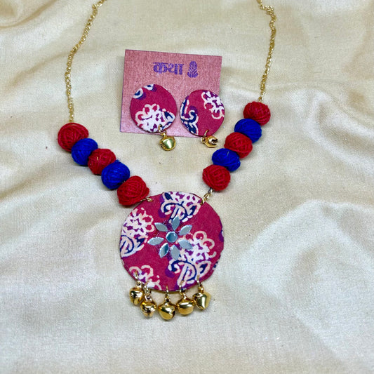 Crimson Bloom Kalamkari Set
