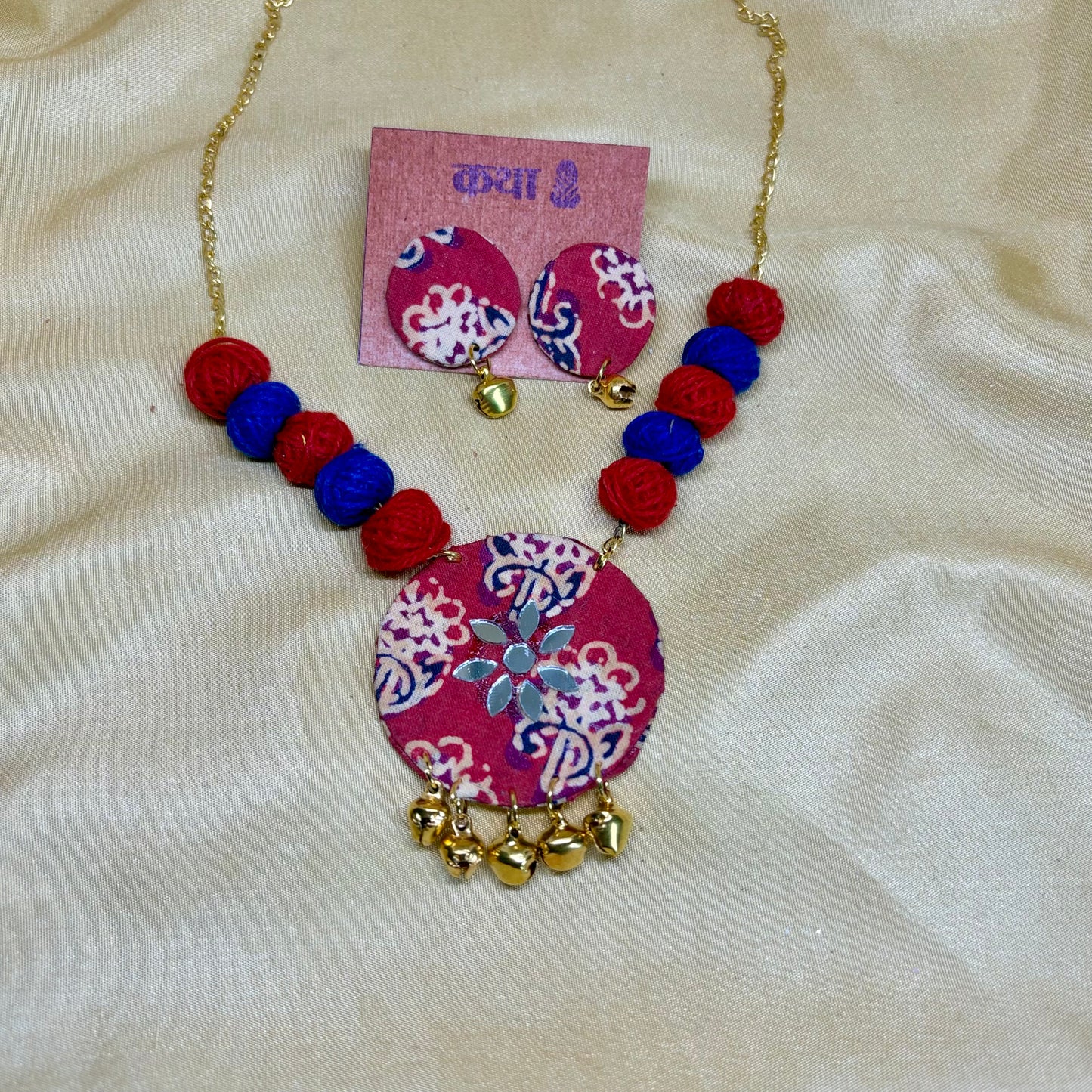 Crimson Bloom Kalamkari Set