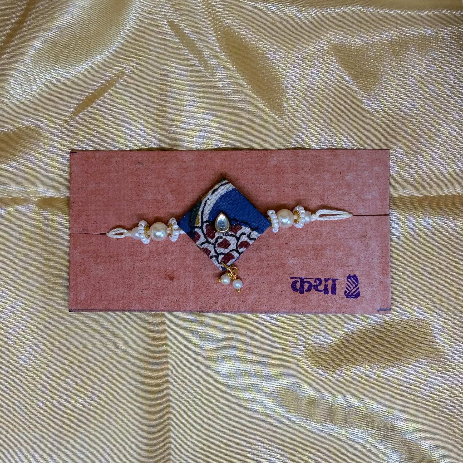 Kalamkari Diamond Rakhi