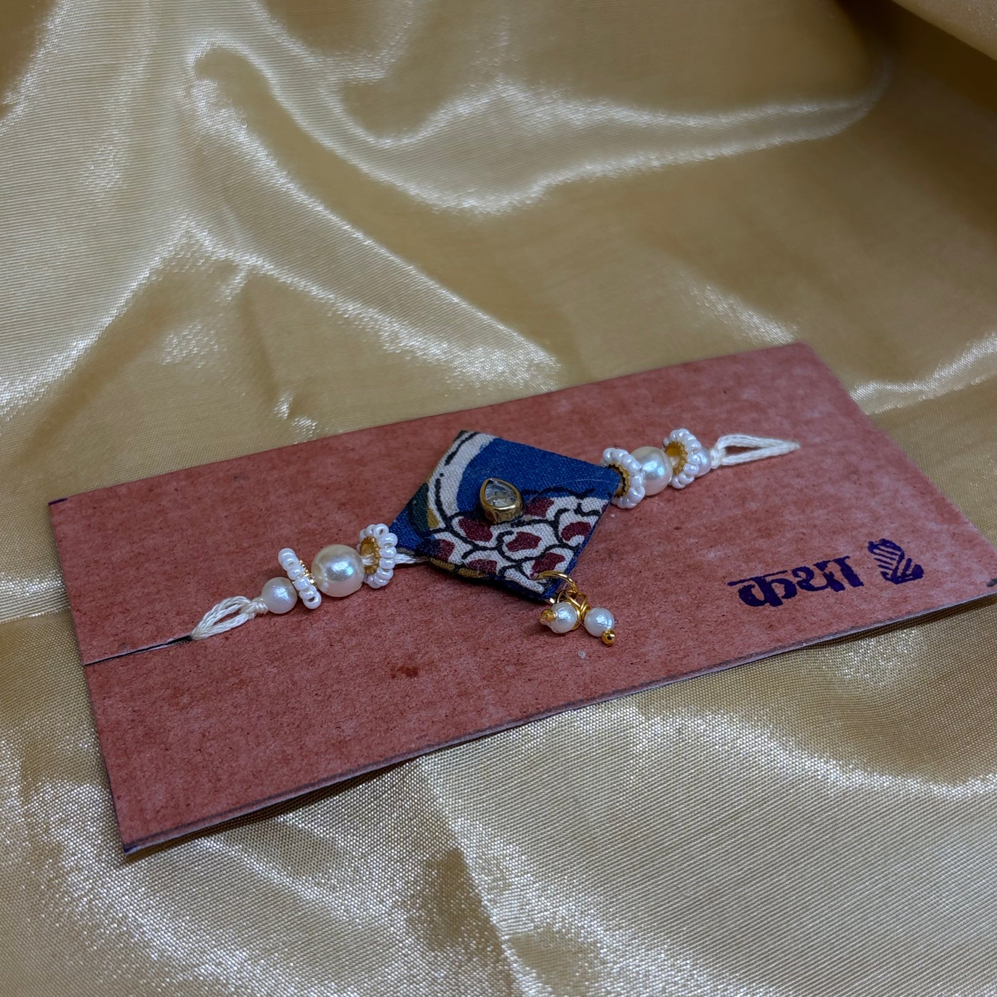 Kalamkari Diamond Rakhi