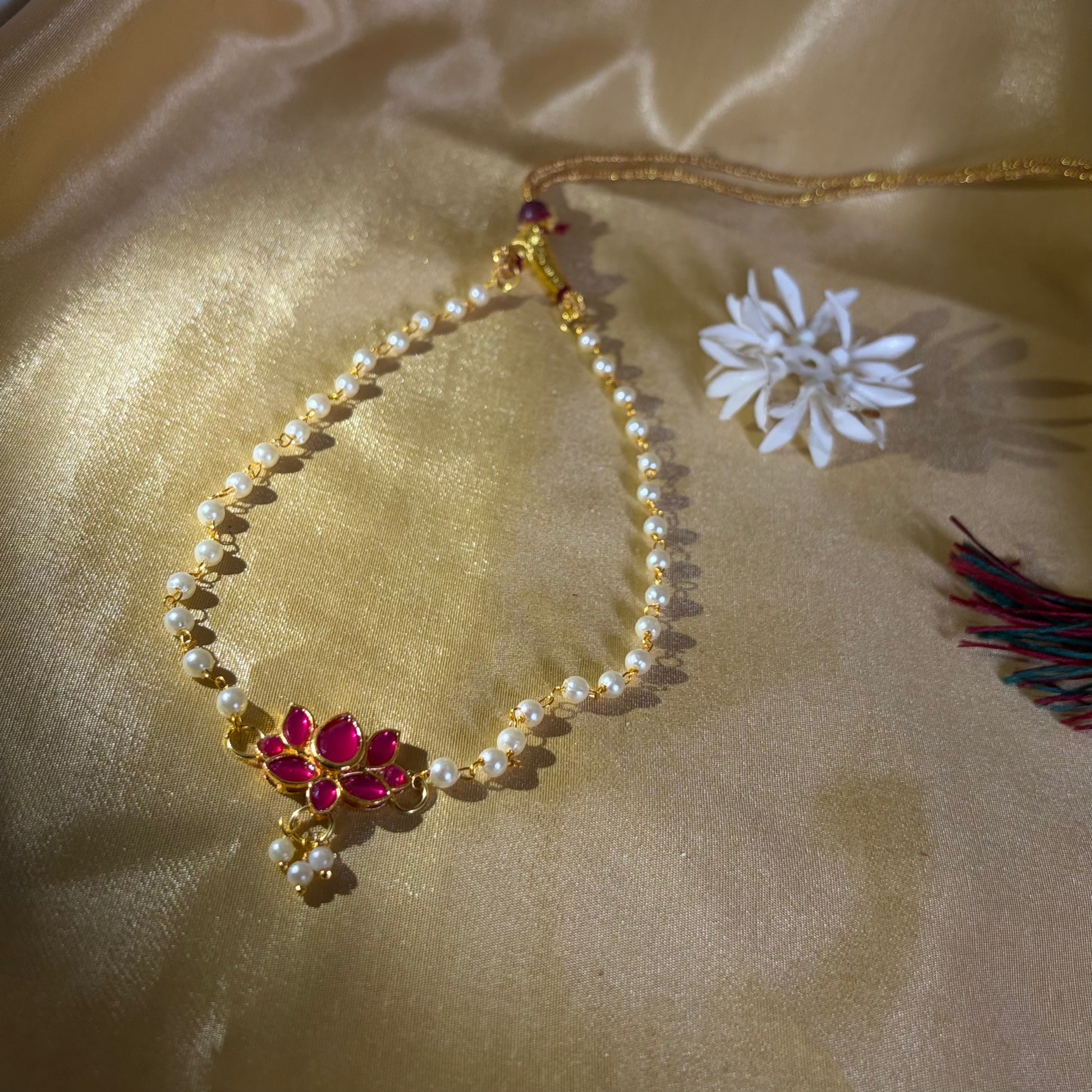 Pink Lotus Pearl Choker