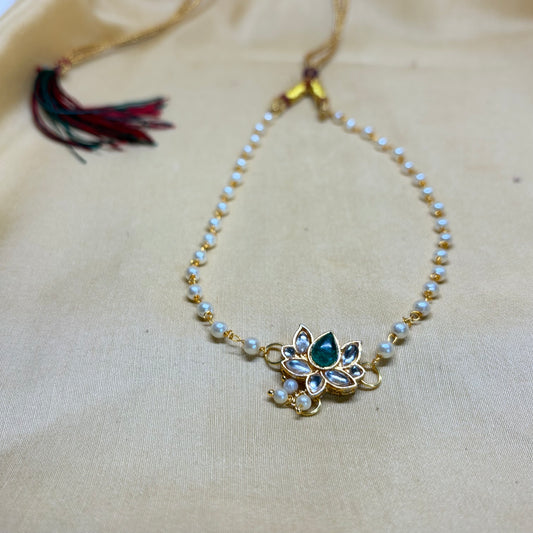 Emerald Lotus Pearl Choker