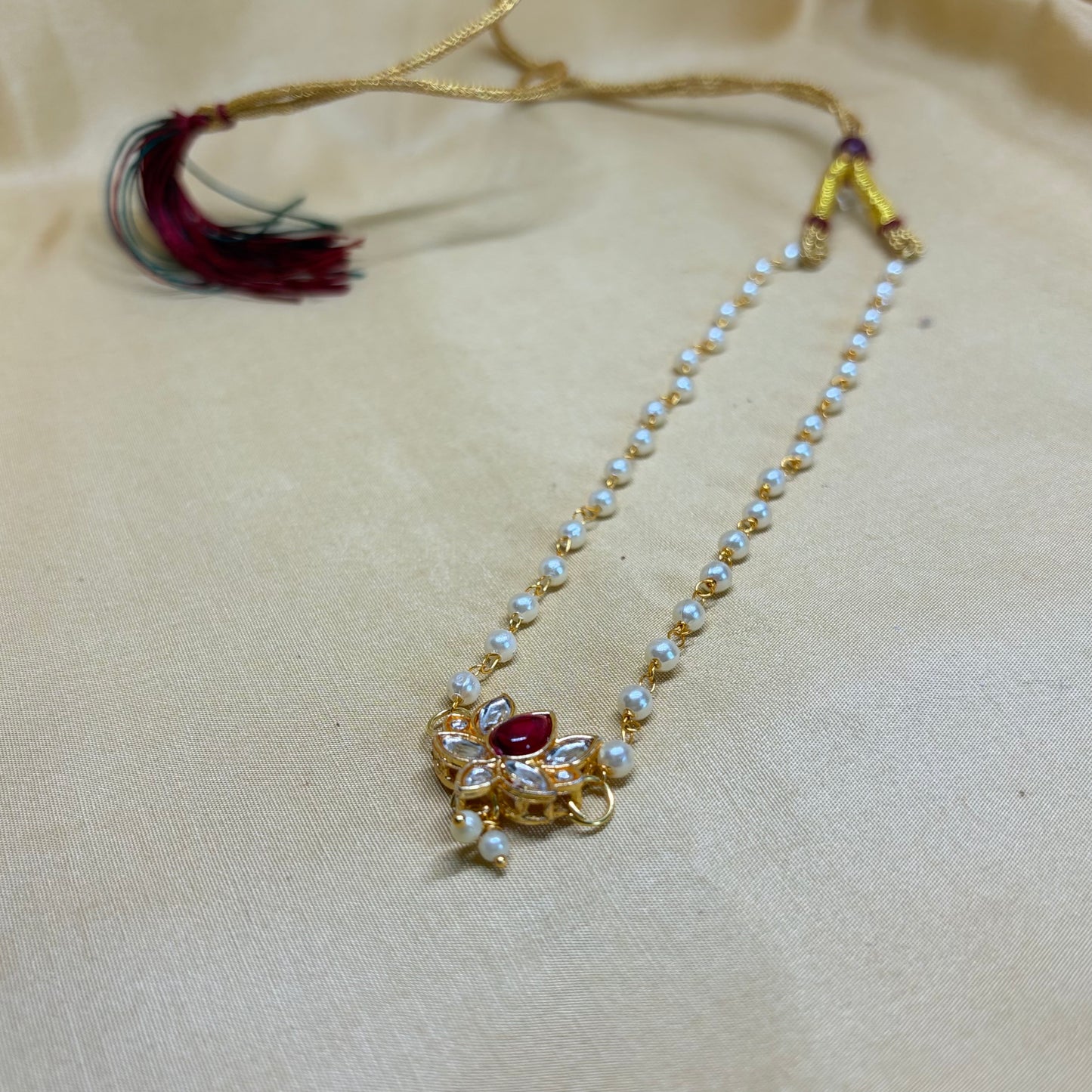 Crimson Lotus Pearl Choker
