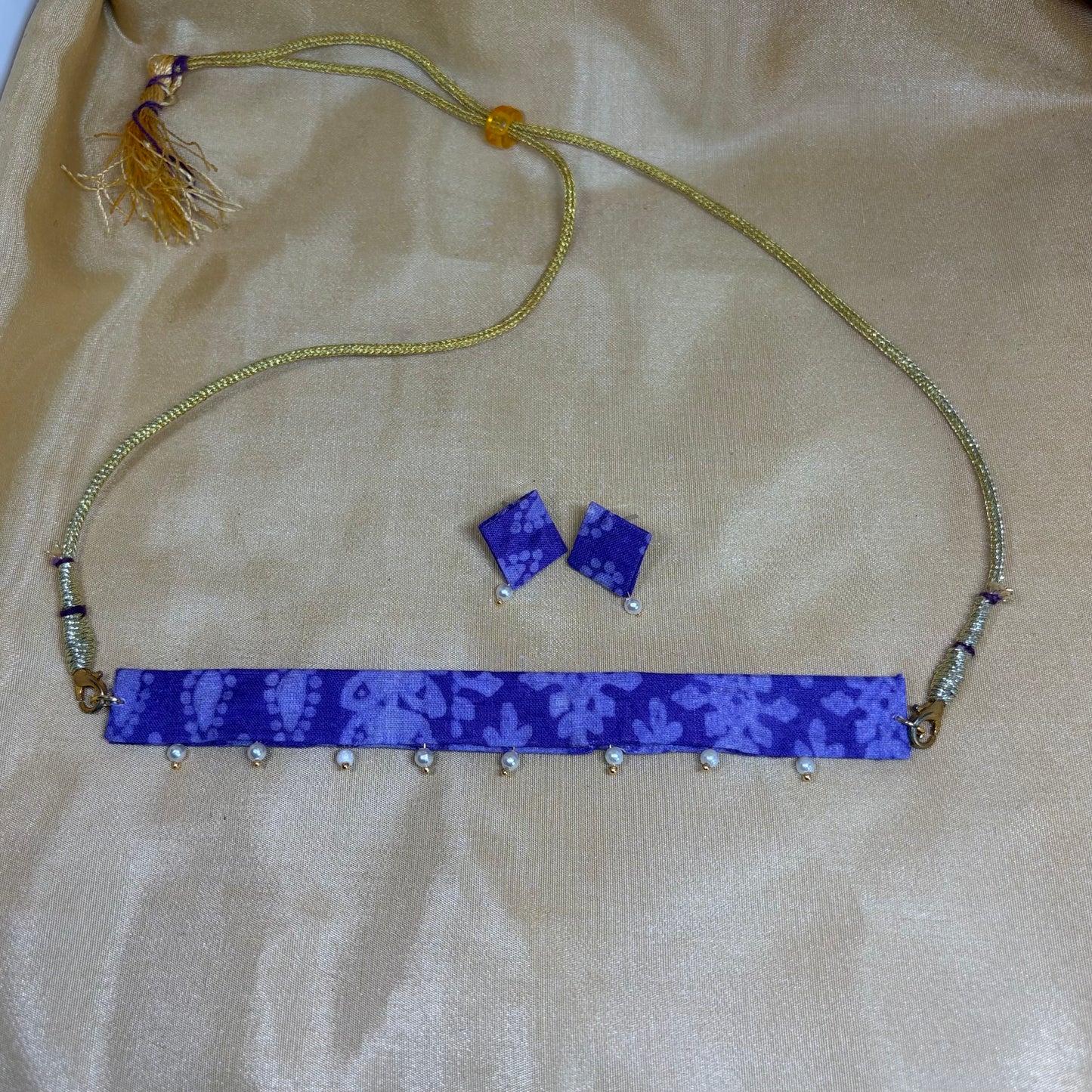 Royal Purple Kalamkari Choker Set