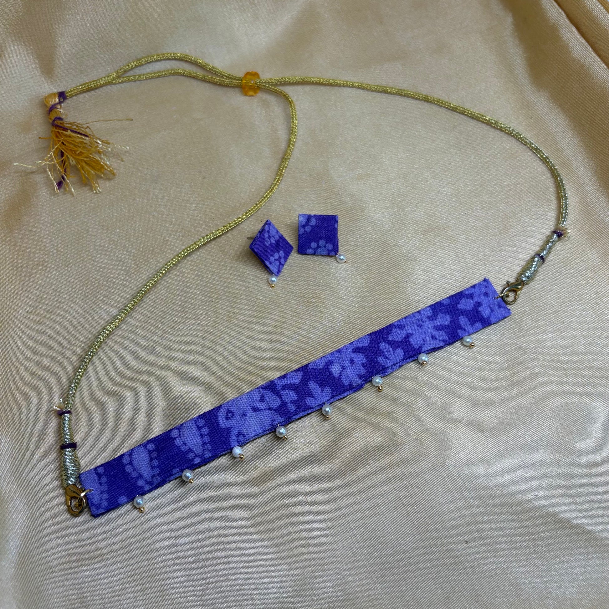 Royal Purple Kalamkari Choker Set