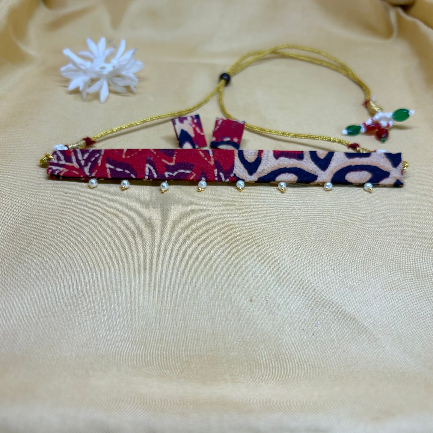 Crimson Kalamkari Choker Set