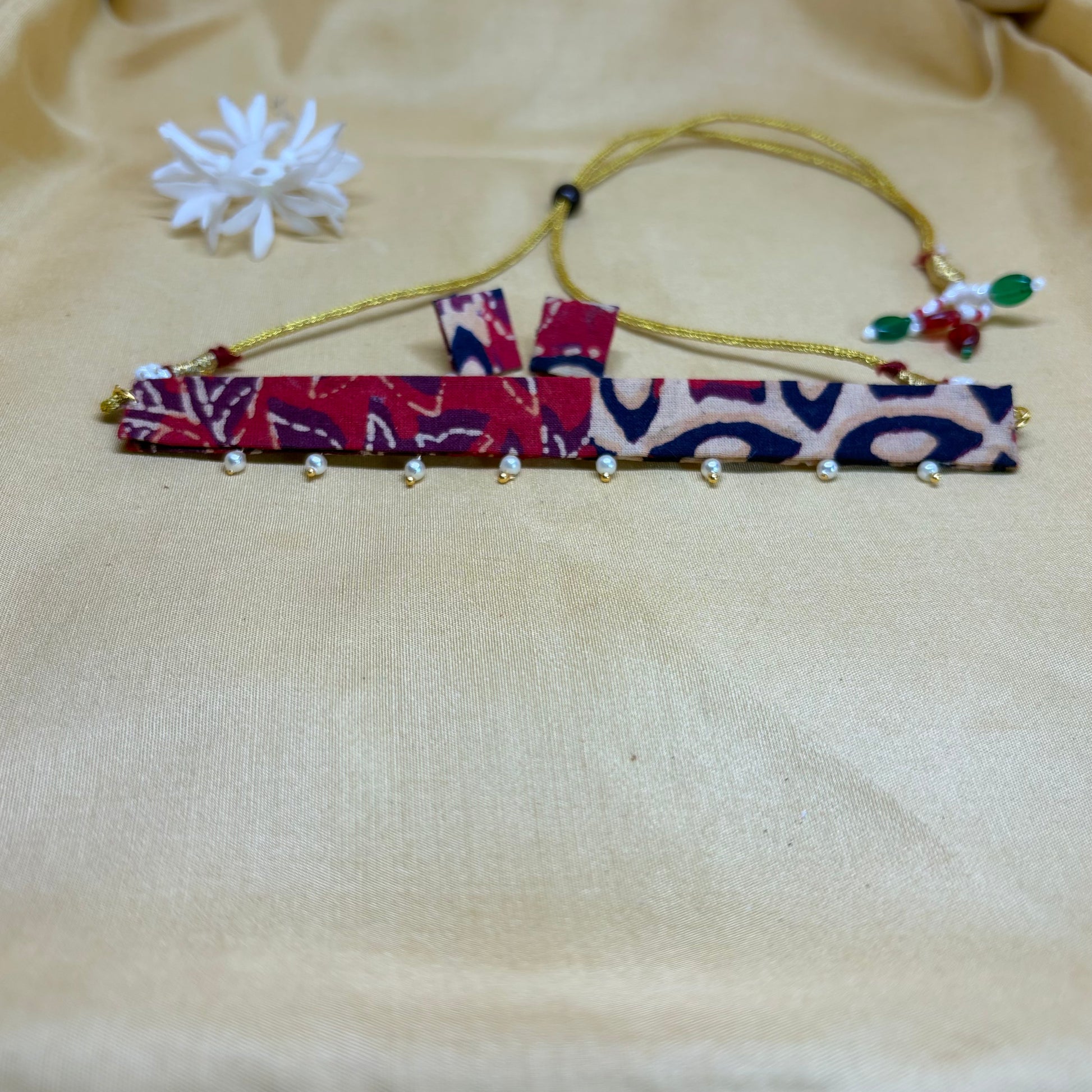 Crimson Kalamkari Choker Set