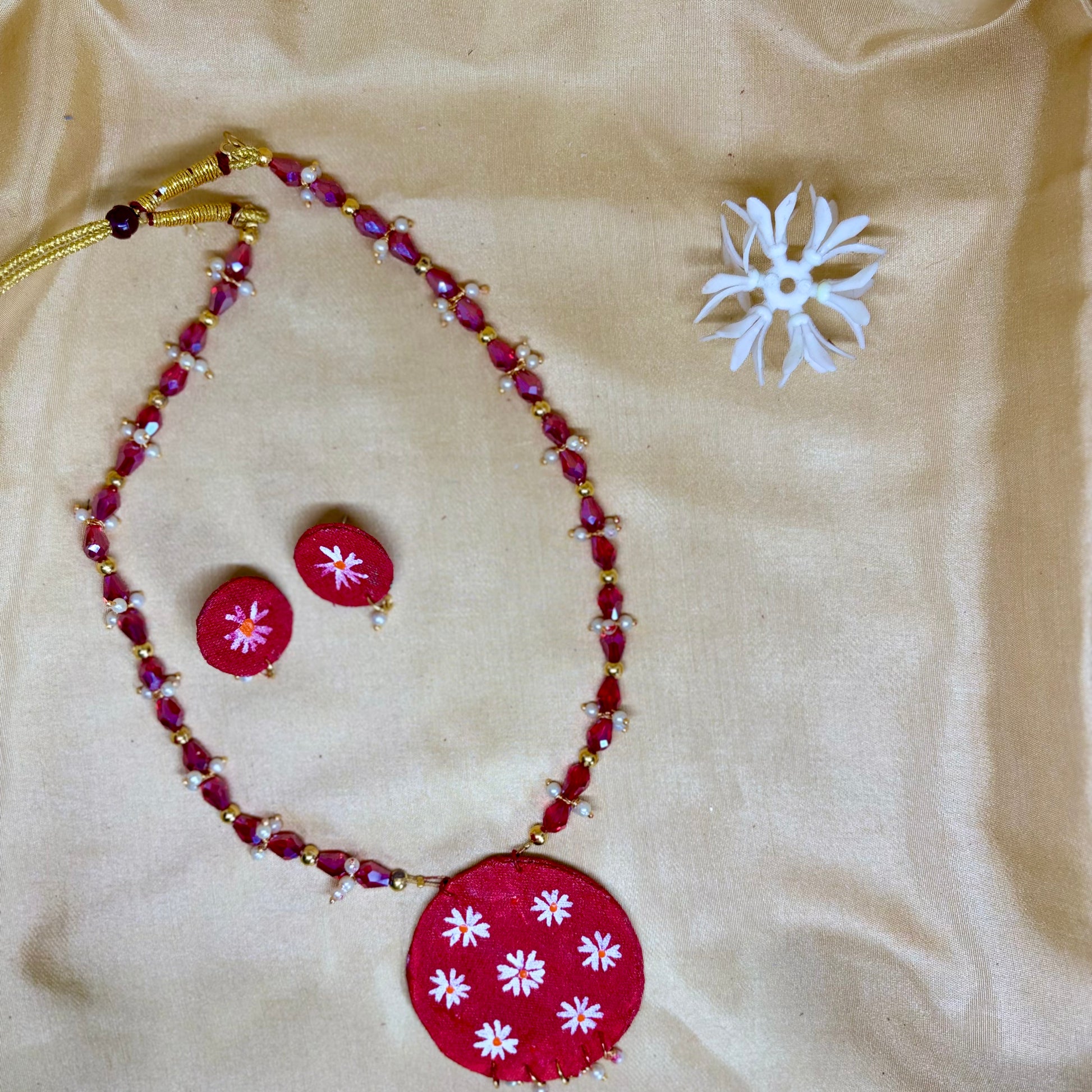 Ruby Blossom Hand-Painted Set