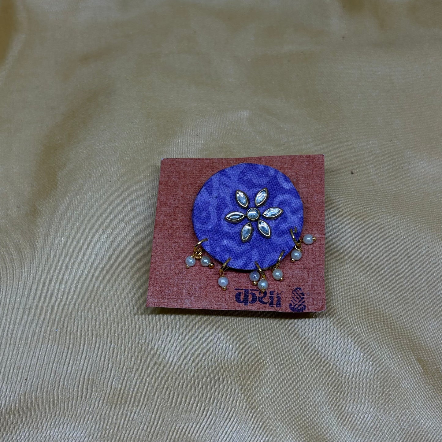 Kalamkari Pink Blossom Saree Pin