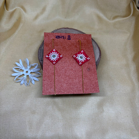 Hand-Painted Pink Diamond Ear Cuff