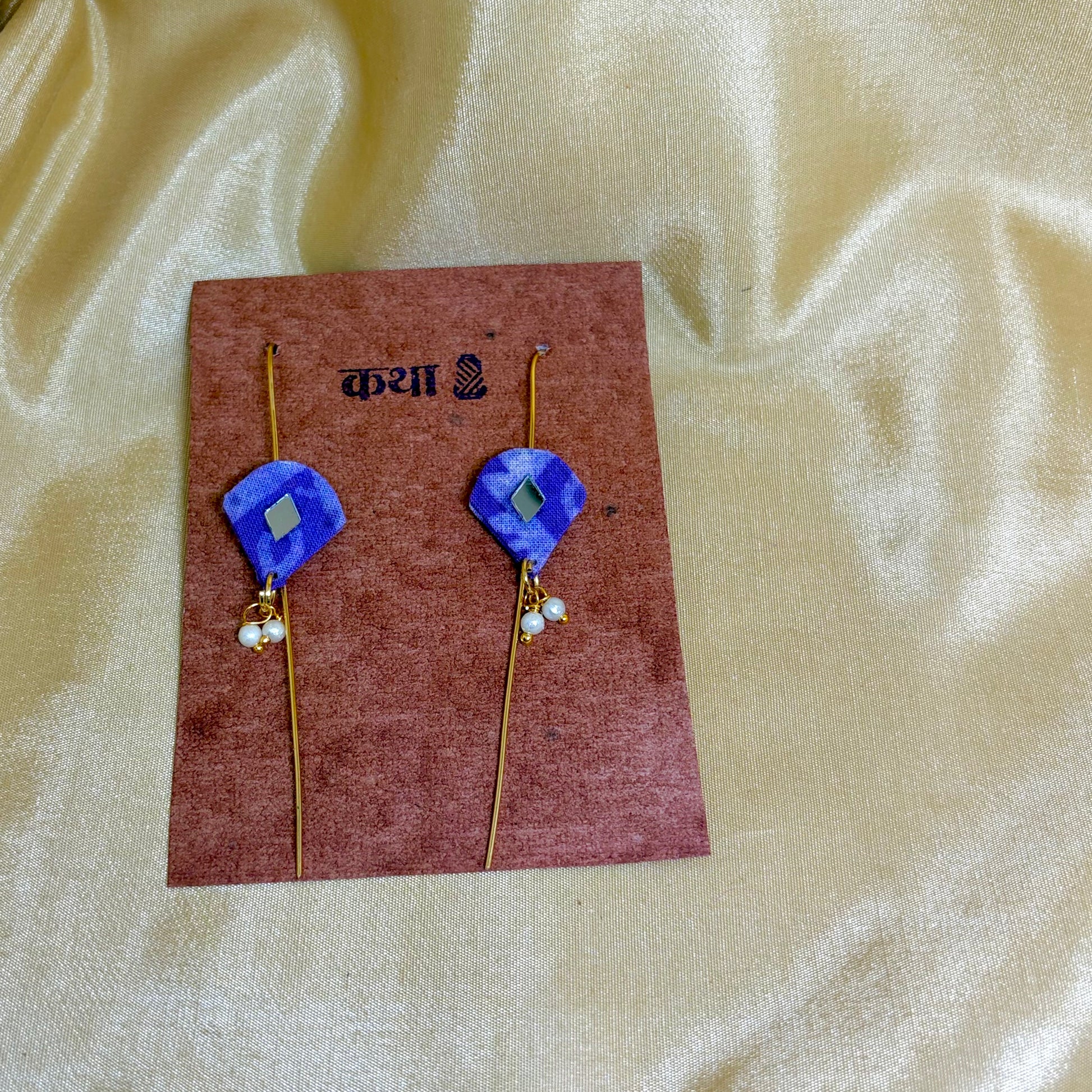 Kalamkari Purple Floral Statement Ear Cuff