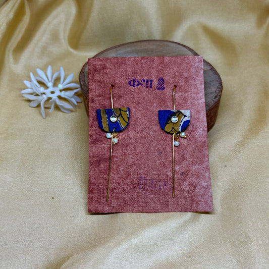 Kalamkari Green Floral Ear Cuff