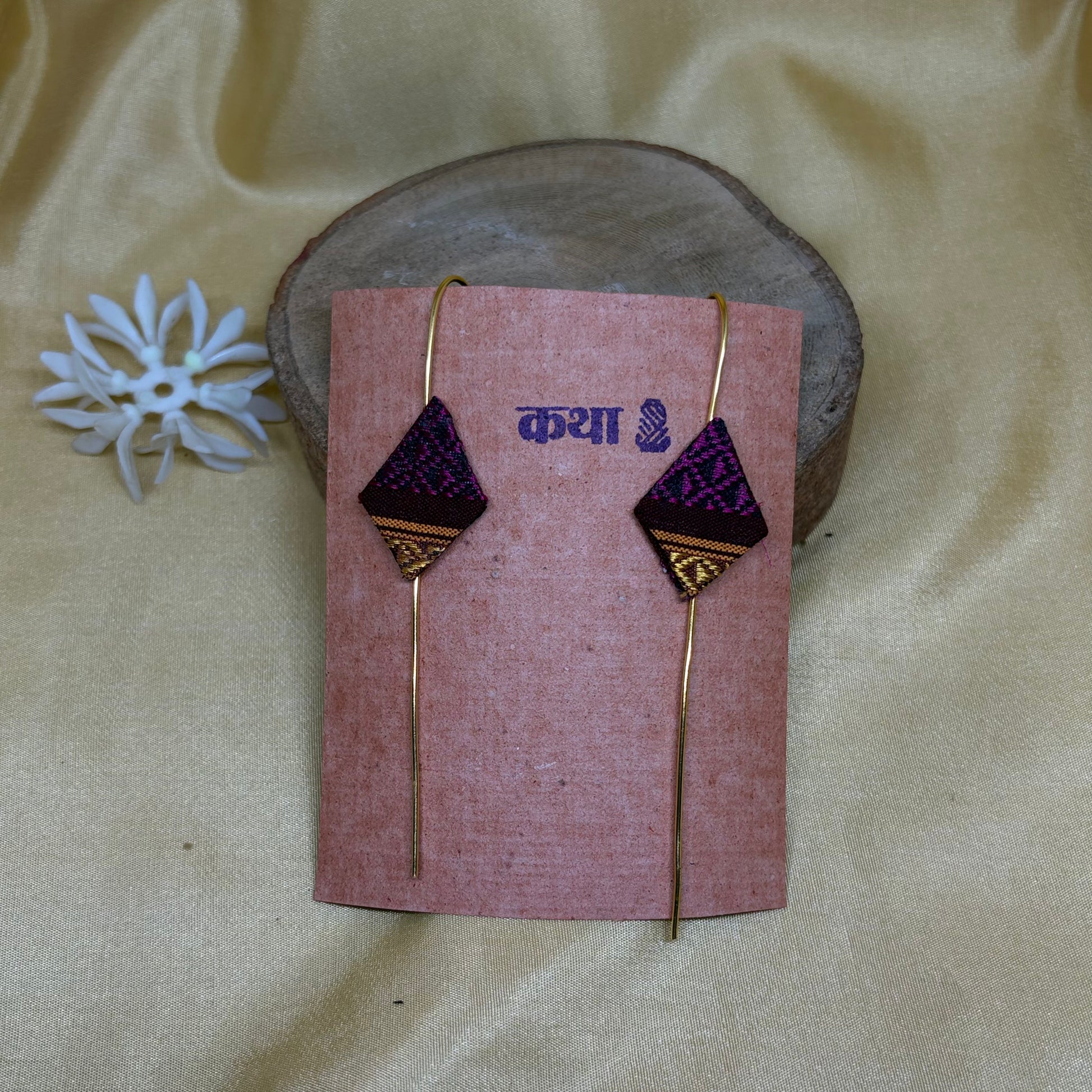 Khun Purple Geometric Ear Cuff