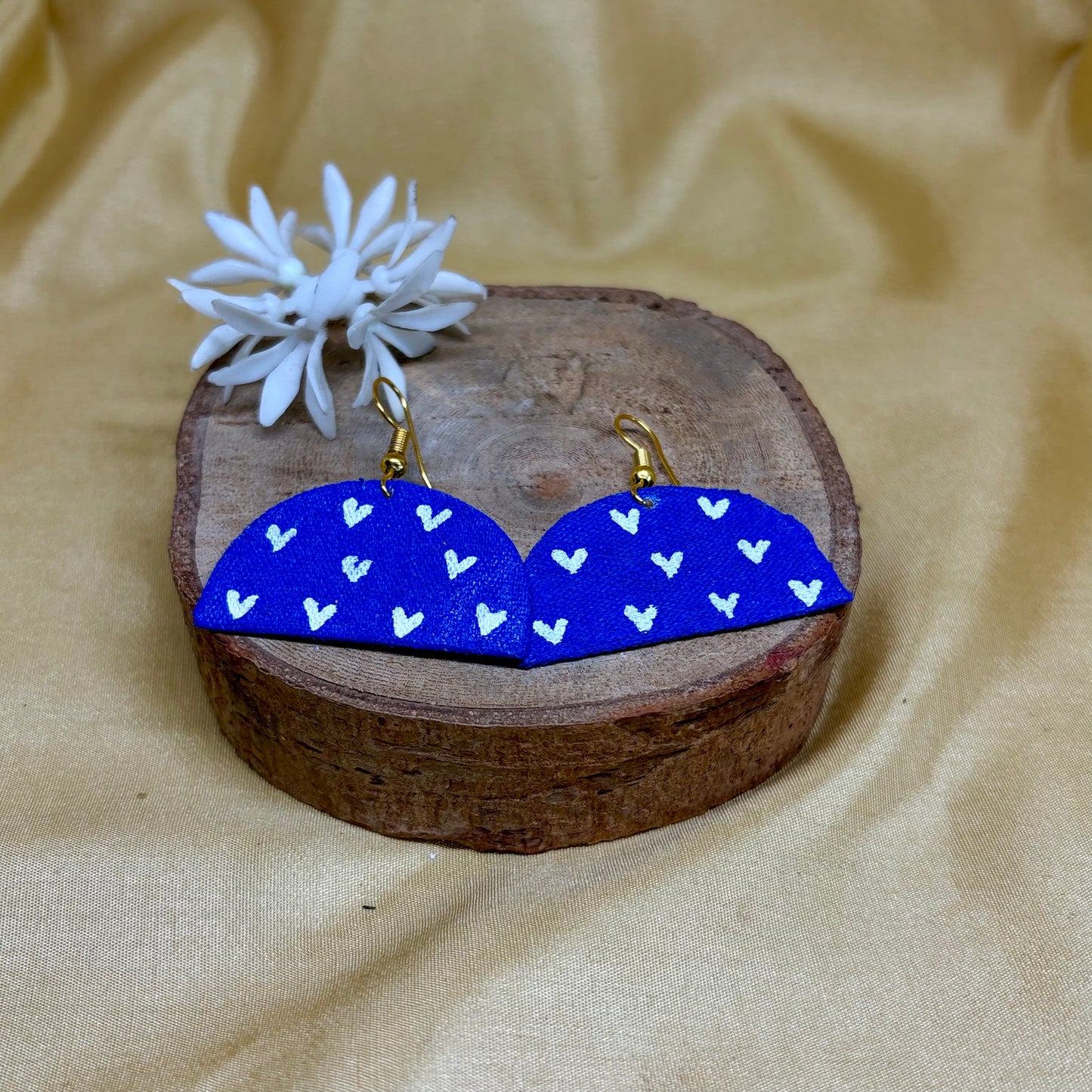 Hand-Painted Purple Heart Earrings