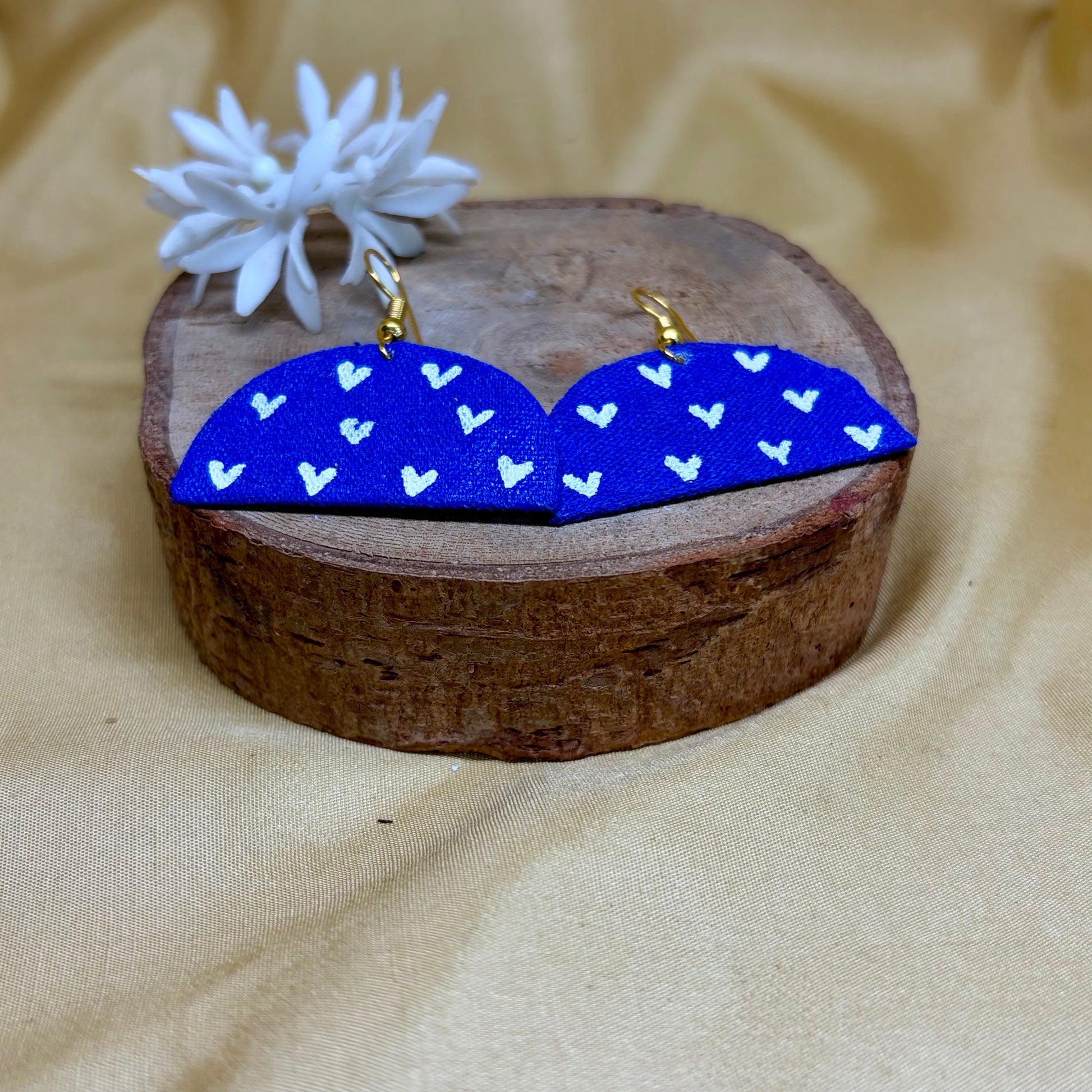 Hand-Painted Purple Heart Earrings