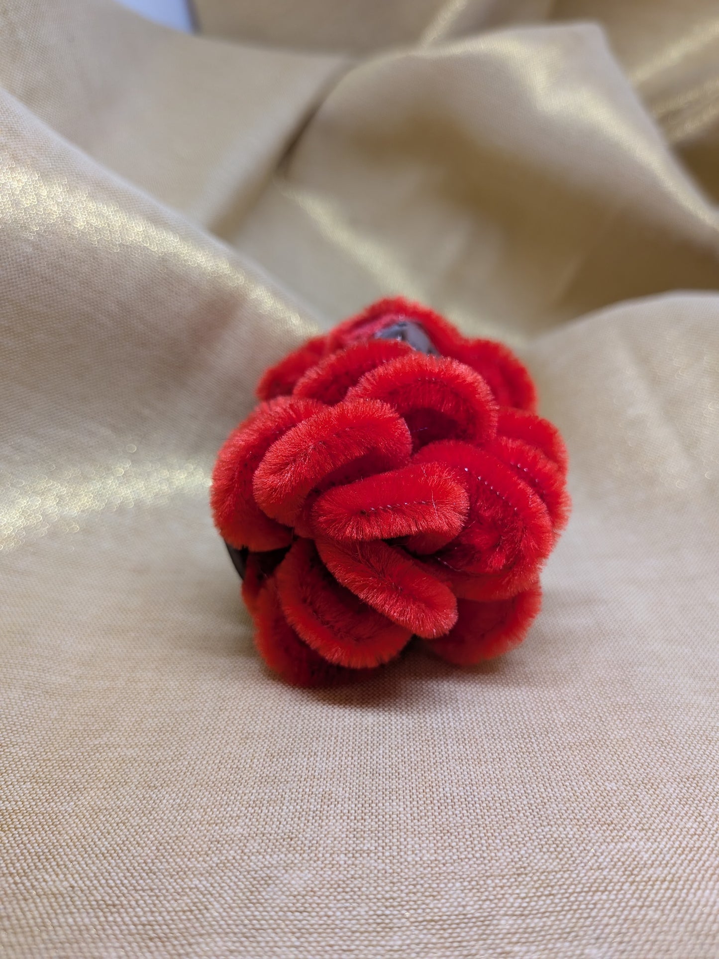 Handcrafted Floral Red Hair Clutch