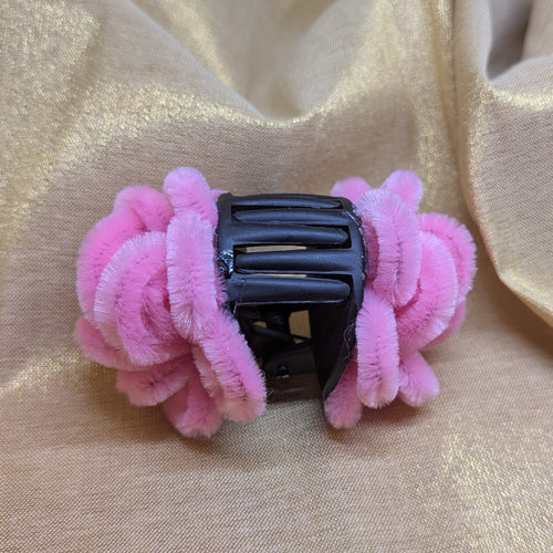 Handcrafted Floral Pink Hair Clutch