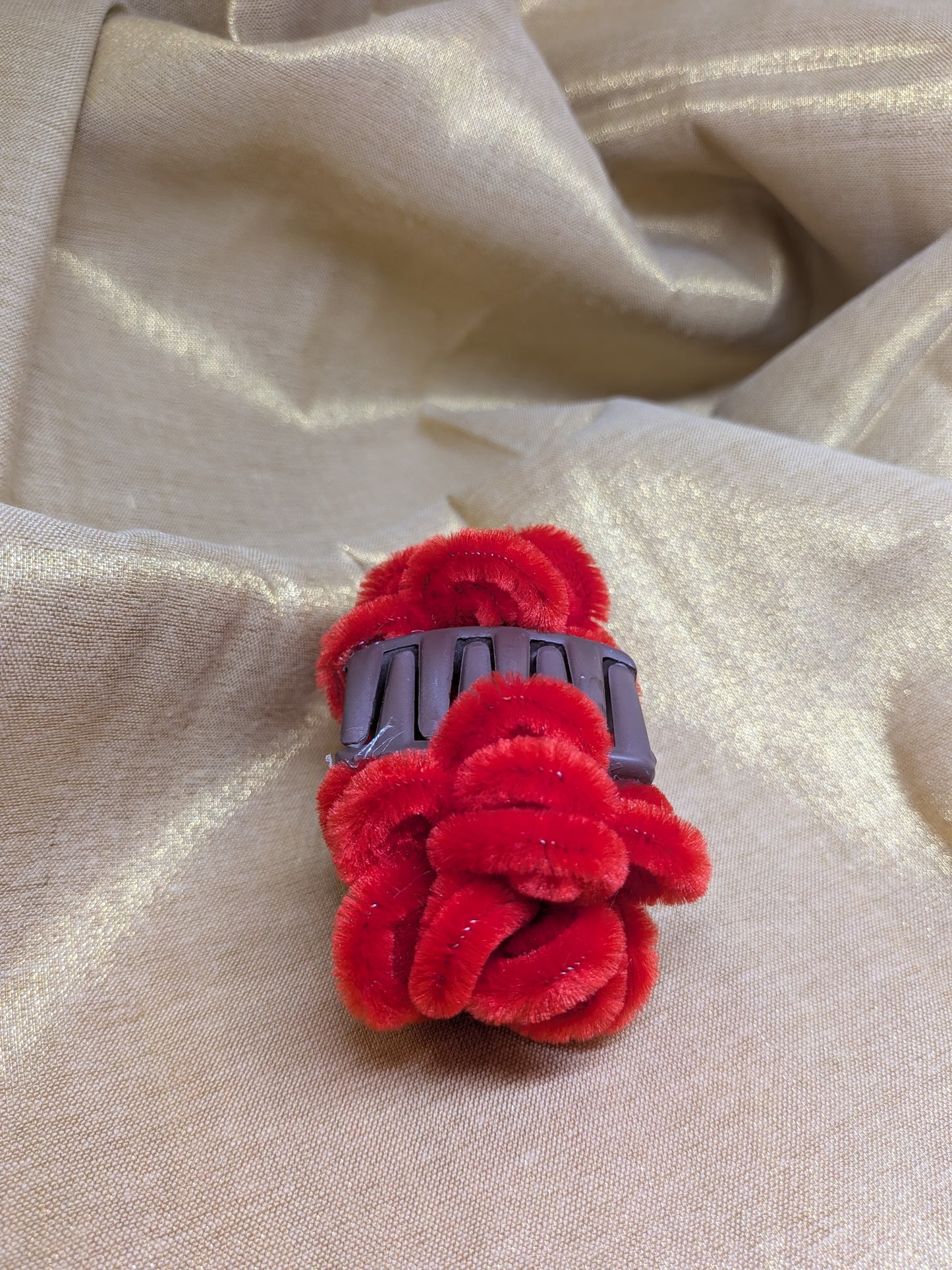 Handcrafted Floral Red Hair Clutch