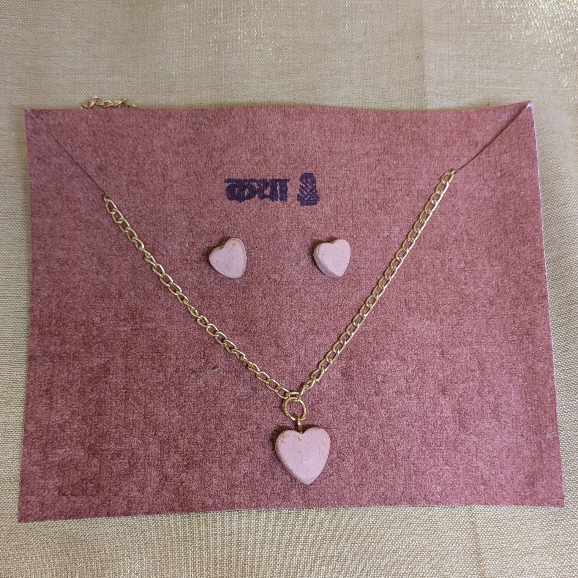 Handmade Heart Clay Earring Set