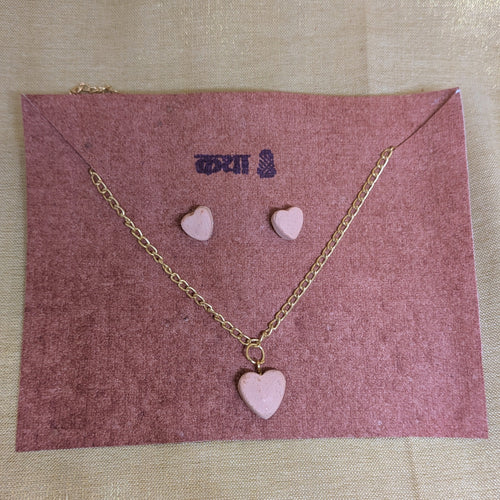 Handmade Heart Clay Earring Set