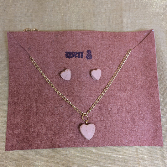 Handmade Heart Clay Earring Set