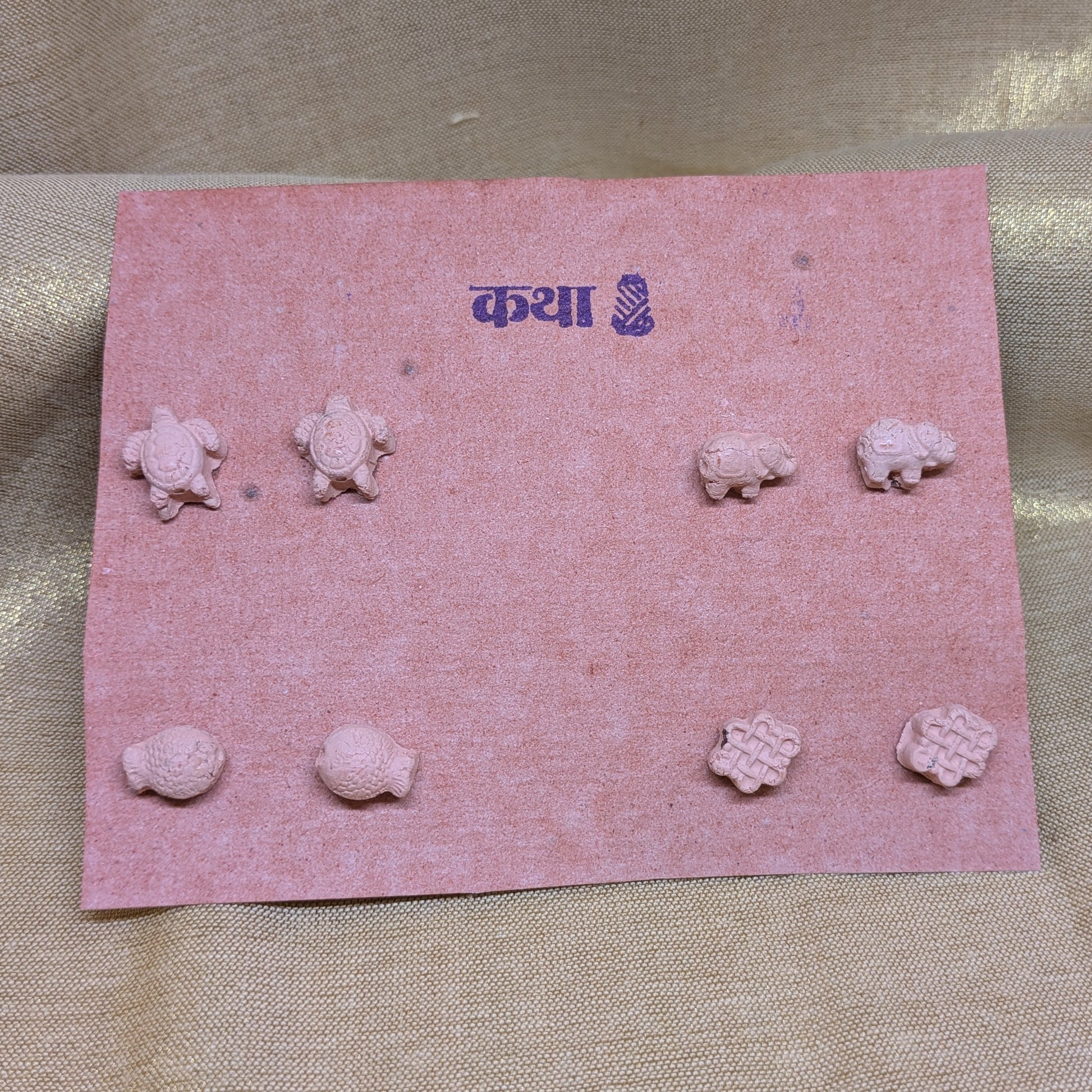 Handcrafted Clay mini stud earrings (set of 4 pairs)